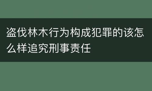 盗伐林木行为构成犯罪的该怎么样追究刑事责任