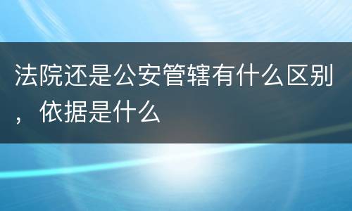 法院还是公安管辖有什么区别，依据是什么