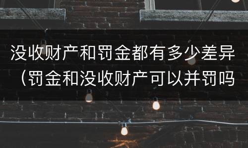 没收财产和罚金都有多少差异（罚金和没收财产可以并罚吗）