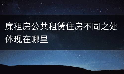 廉租房公共租赁住房不同之处体现在哪里