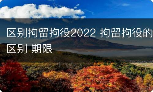 区别拘留拘役2022 拘留拘役的区别 期限