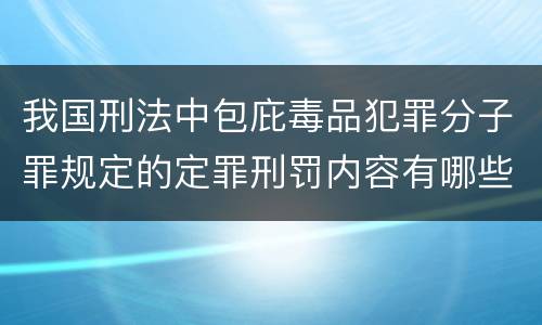 我国刑法中包庇毒品犯罪分子罪规定的定罪刑罚内容有哪些