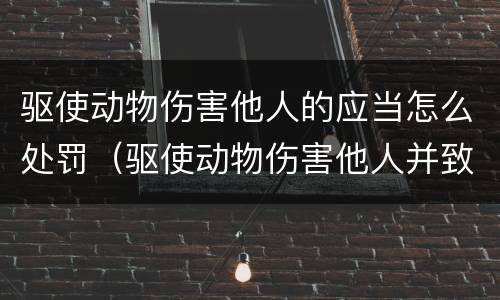 驱使动物伤害他人的应当怎么处罚（驱使动物伤害他人并致他人轻伤以上的应当追究刑事责任）