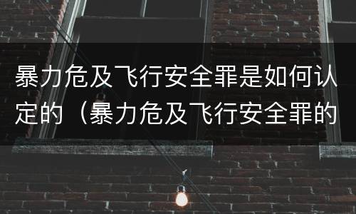 暴力危及飞行安全罪是如何认定的（暴力危及飞行安全罪的构成要件）