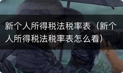 新个人所得税法税率表（新个人所得税法税率表怎么看）