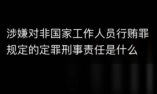 涉嫌对非国家工作人员行贿罪规定的定罪刑事责任是什么