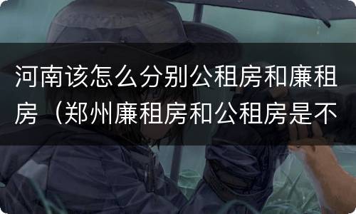 河南该怎么分别公租房和廉租房（郑州廉租房和公租房是不是一样）