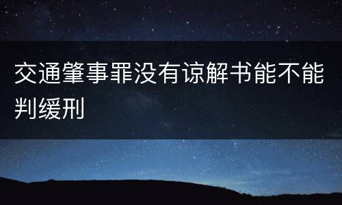 交通肇事罪没有谅解书能不能判缓刑