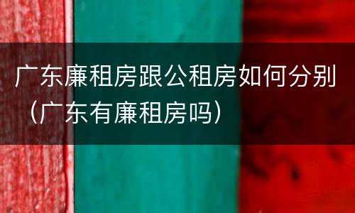 广东廉租房跟公租房如何分别（广东有廉租房吗）