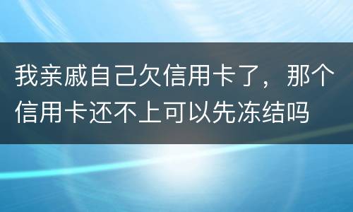 我亲戚自己欠信用卡了，那个信用卡还不上可以先冻结吗