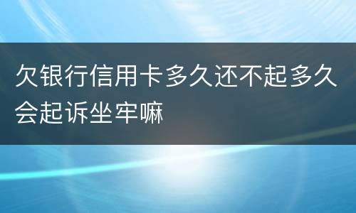 欠银行信用卡多久还不起多久会起诉坐牢嘛