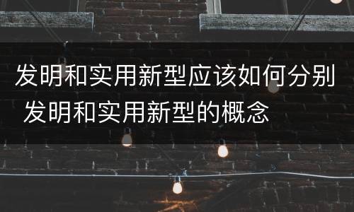 发明和实用新型应该如何分别 发明和实用新型的概念