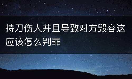 持刀伤人并且导致对方毁容这应该怎么判罪