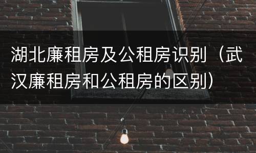 湖北廉租房及公租房识别（武汉廉租房和公租房的区别）