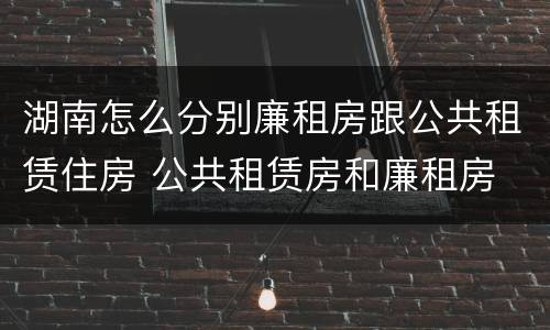 湖南怎么分别廉租房跟公共租赁住房 公共租赁房和廉租房