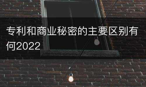 专利和商业秘密的主要区别有何2022