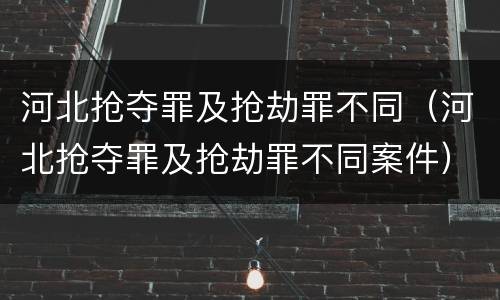 河北抢夺罪及抢劫罪不同（河北抢夺罪及抢劫罪不同案件）