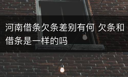 河南借条欠条差别有何 欠条和借条是一样的吗