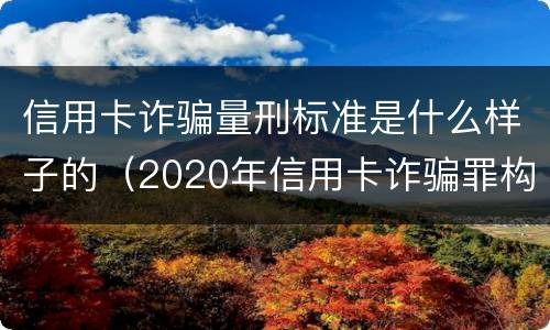 信用卡诈骗量刑标准是什么样子的（2020年信用卡诈骗罪构成要件）