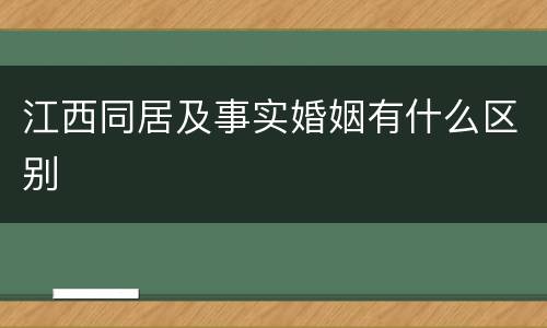 江西同居及事实婚姻有什么区别