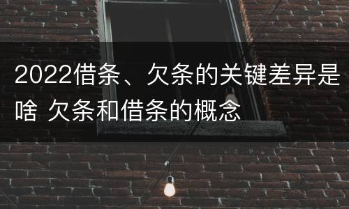 2022借条、欠条的关键差异是啥 欠条和借条的概念