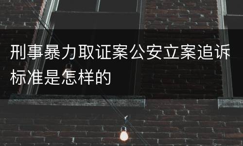 刑事暴力取证案公安立案追诉标准是怎样的