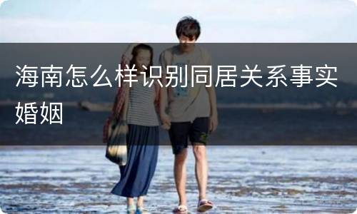 海南怎么样识别同居关系事实婚姻