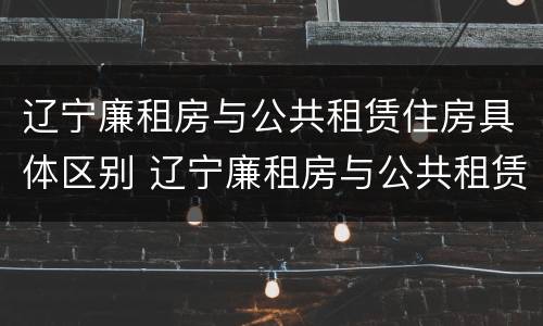 辽宁廉租房与公共租赁住房具体区别 辽宁廉租房与公共租赁住房具体区别在哪