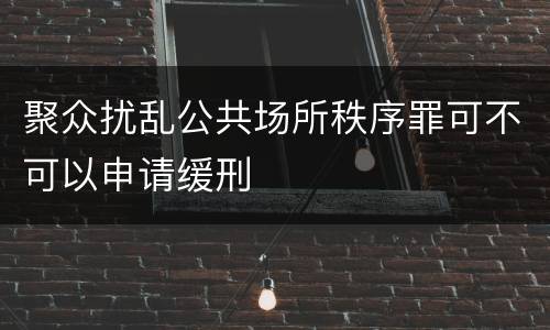 聚众扰乱公共场所秩序罪可不可以申请缓刑