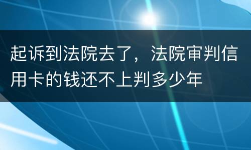 起诉到法院去了，法院审判信用卡的钱还不上判多少年