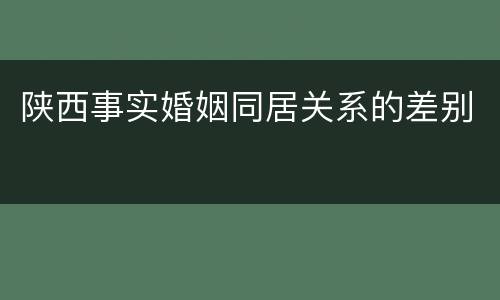 陕西事实婚姻同居关系的差别