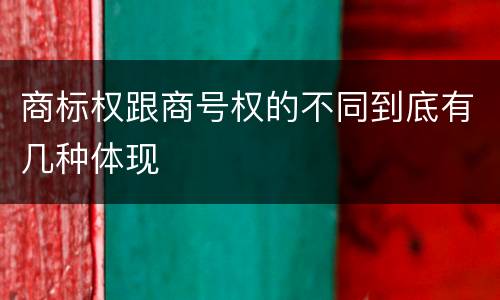 商标权跟商号权的不同到底有几种体现