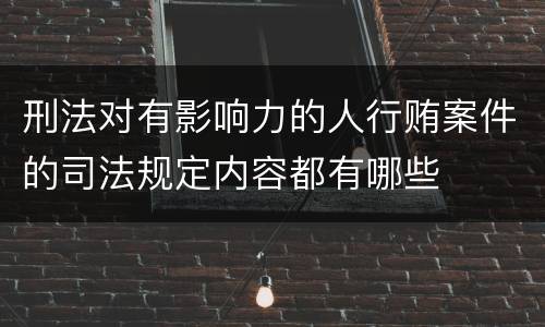 刑法对有影响力的人行贿案件的司法规定内容都有哪些