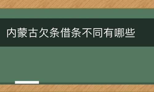 内蒙古欠条借条不同有哪些