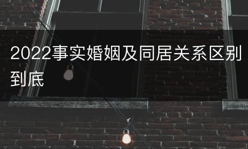 2022事实婚姻及同居关系区别到底