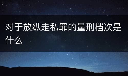 对于放纵走私罪的量刑档次是什么