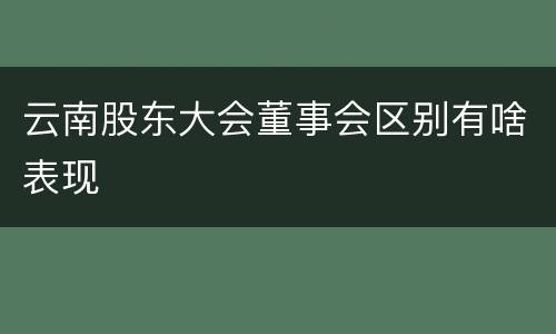 云南股东大会董事会区别有啥表现