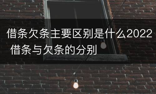 借条欠条主要区别是什么2022 借条与欠条的分别