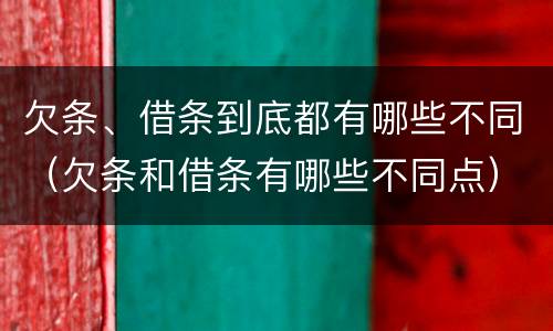 欠条、借条到底都有哪些不同（欠条和借条有哪些不同点）