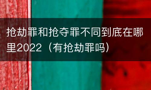 抢劫罪和抢夺罪不同到底在哪里2022（有抢劫罪吗）