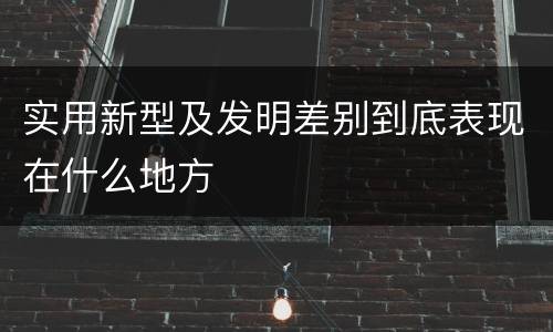 实用新型及发明差别到底表现在什么地方