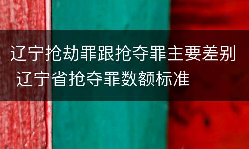 辽宁抢劫罪跟抢夺罪主要差别 辽宁省抢夺罪数额标准