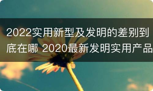 2022实用新型及发明的差别到底在哪 2020最新发明实用产品