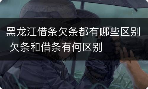 黑龙江借条欠条都有哪些区别 欠条和借条有何区别