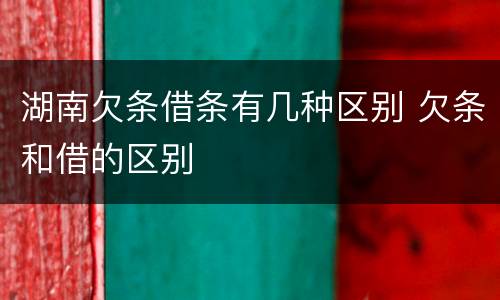 湖南欠条借条有几种区别 欠条和借的区别