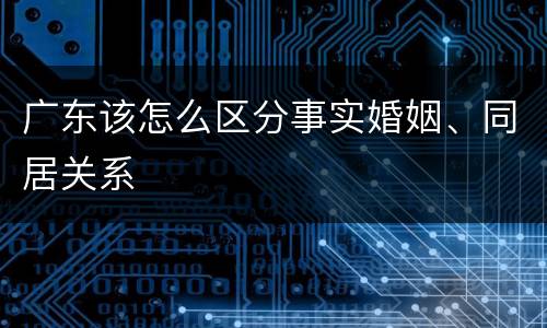 广东该怎么区分事实婚姻、同居关系