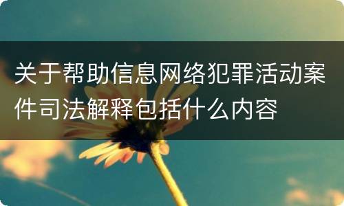 关于帮助信息网络犯罪活动案件司法解释包括什么内容