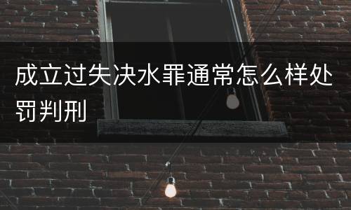 成立过失决水罪通常怎么样处罚判刑