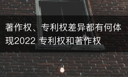 著作权、专利权差异都有何体现2022 专利权和著作权