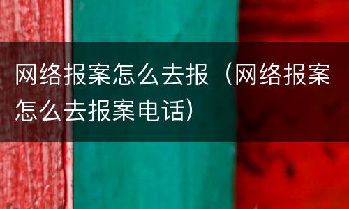 网络报案怎么去报（网络报案怎么去报案电话）